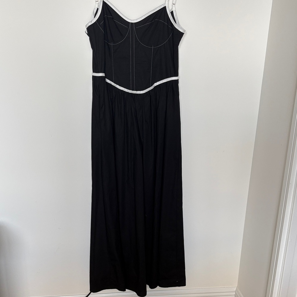 Moon River Black and White Maxi Dress